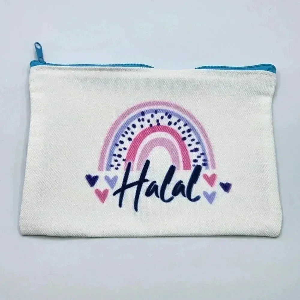 Halal Canvas Zipper Pencil Bag Makeup‎ Bag Pouch Bag Handmade NWT